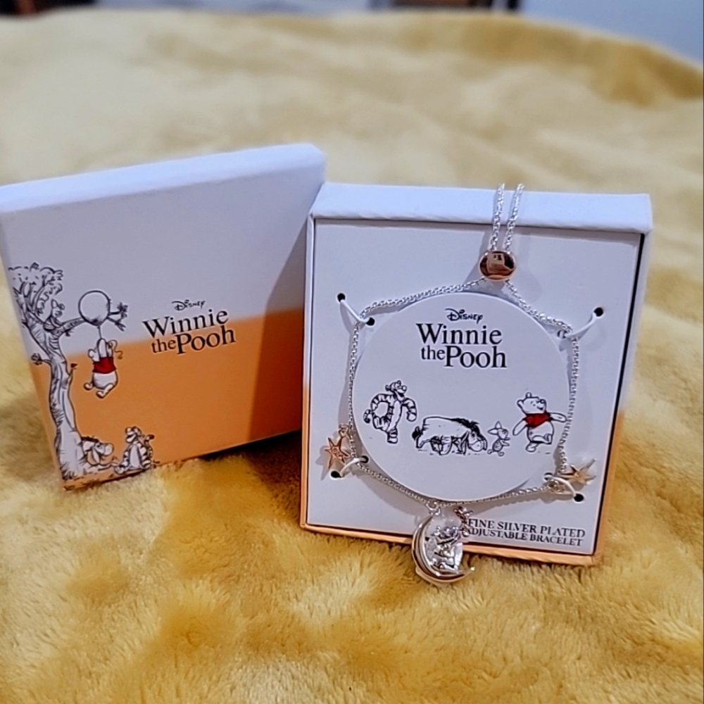 Disney's Winnie the Pooh Fine Silver Plated  Adjustable Bracelet New